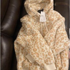 UGG Women’s White Panther Loyra Sherpa Hoodie